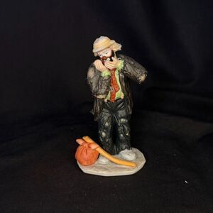 Emmett Kelly Jr Flambro Miniature Clown Figurine Signed